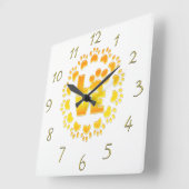 Gold Luxury decoration dog paw shiny print wsp Quadratische Wanduhr (Winkel)