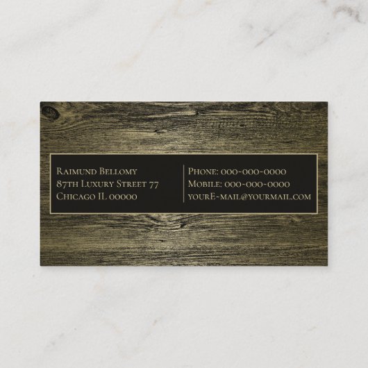 Gold Luxury Grain Visitenkarte (Rückseite)