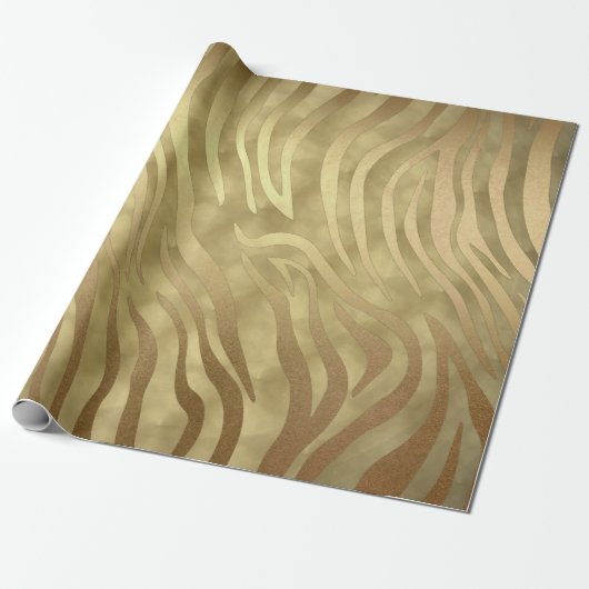 Gold Luxury Luxury Zebra Jungle Safari Glam Geschenkpapier (Ungerollt)