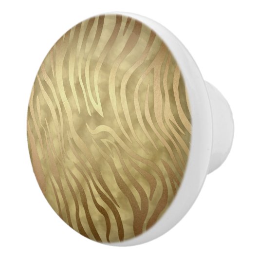 Gold Luxury Luxury Zebra Jungle Safari Glam Keramikknauf (Rechts)