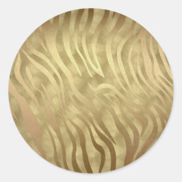 Gold Luxury Luxury Zebra Jungle Safari Glam Runder Aufkleber