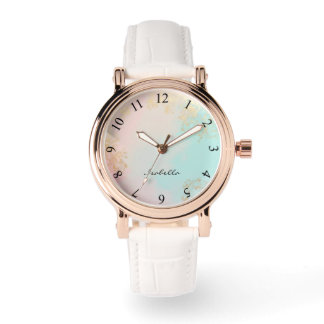 Gold Luxury Modern Blush Pink Soft Mint Collection Armbanduhr