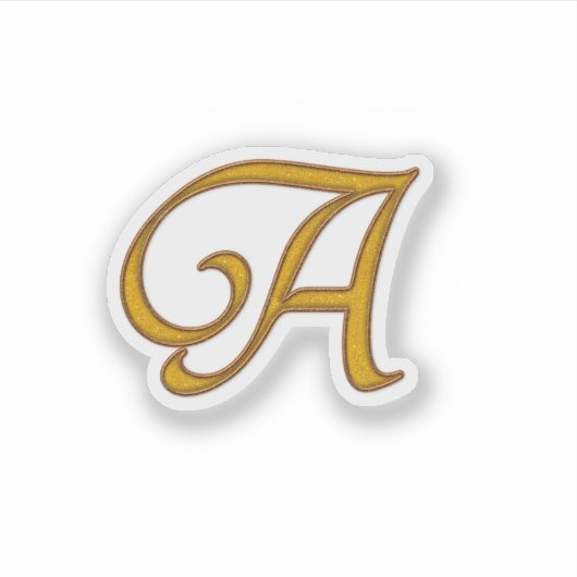 Gold Luxury Monogram A Sticker (Vorderseite)