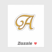 Gold Luxury Monogram A Sticker (Blatt)