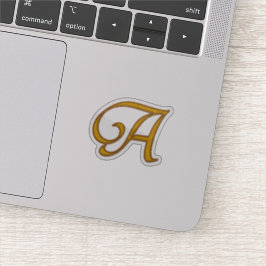 Gold Luxury Monogram A Sticker