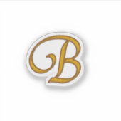 Gold Luxury Monogram B Aufkleber (Vorderseite)