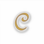 Gold Luxury Monogram C Aufkleber (Vorderseite)