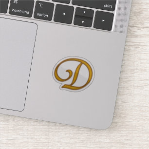 Gold Luxury Monogram D Aufkleber