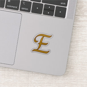 Gold Luxury Monogram E Aufkleber