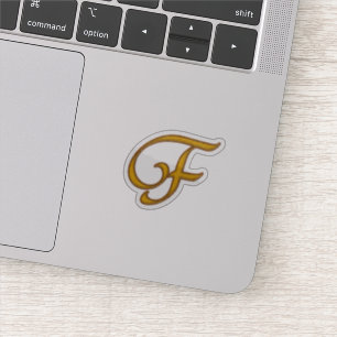 Gold Luxury Monogram F Aufkleber