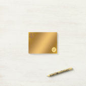 Gold Luxury Monogram F Post-it Klebezettel (Auf Schreibtisch)