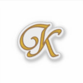 Gold Luxury Monogram K Aufkleber (Vorderseite)