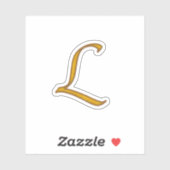Gold Luxury Monogram L Aufkleber (Blatt)