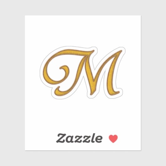 Gold Luxury Monogram M Aufkleber (Blatt)