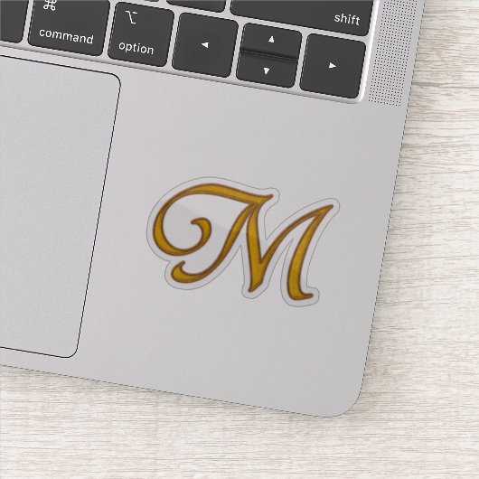 Gold Luxury Monogram M Aufkleber (Detail)