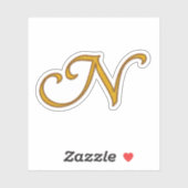Gold Luxury Monogram N Aufkleber (Blatt)