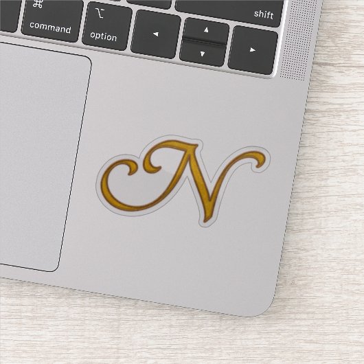 Gold Luxury Monogram N Aufkleber (Detail)
