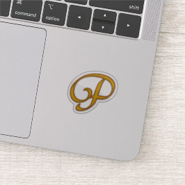 Gold Luxury Monogram P Aufkleber