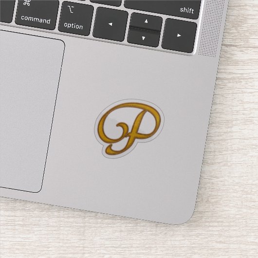 Gold Luxury Monogram P Aufkleber (Detail)