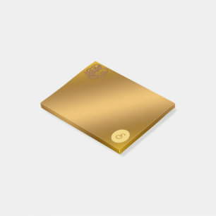 Gold Luxury Monogram S Post-it Klebezettel
