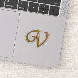 Gold Luxury Monogram V Aufkleber