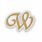 Gold Luxury Monogram W Aufkleber (Vorderseite)