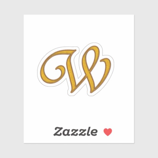 Gold Luxury Monogram W Aufkleber (Blatt)