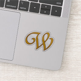 Gold Luxury Monogram W Aufkleber