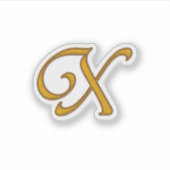 Gold Luxury Monogram X Aufkleber (Vorderseite)