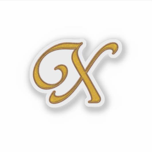 Gold Luxury Monogram X Aufkleber (Vorderseite)