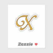 Gold Luxury Monogram X Aufkleber (Blatt)