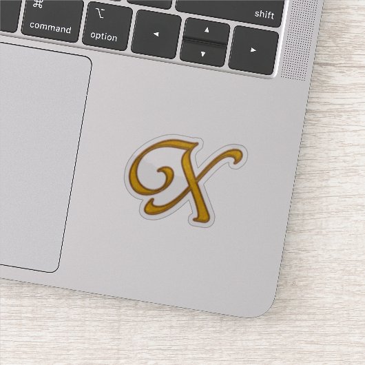 Gold Luxury Monogram X Aufkleber (Detail)