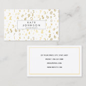 Gold Luxury Number & Currency Symbols Buchhalter Visitenkarte (Vorne/Hinten)