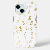 Gold Luxury Numbers & Currency Symbols Muster Case-Mate iPhone Hülle (Rückseite)
