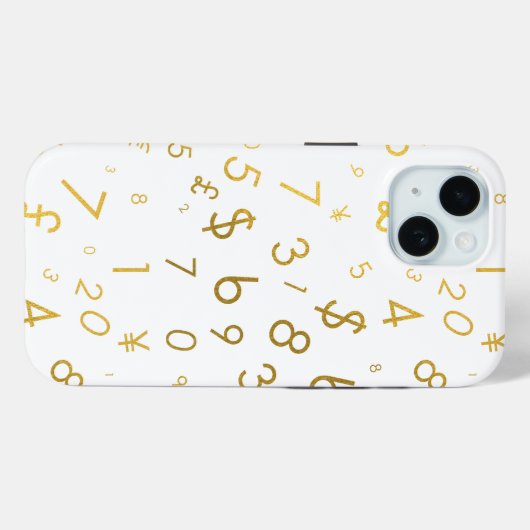 Gold Luxury Numbers & Currency Symbols Muster Case-Mate iPhone Hülle (Rückseite (Horizontal))