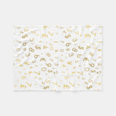 Gold Luxury Numbers & Currency Symbols Muster Fleecedecke (Vorderseite (Horizontal))