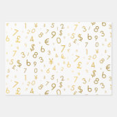 Gold Luxury Numbers & Currency Symbols Muster Geschenkpapier Set (Vorderseite 3)