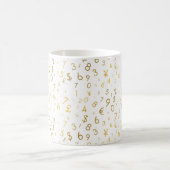 Gold Luxury Numbers & Currency Symbols Muster Kaffeetasse (Mittel)