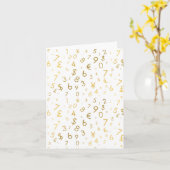 Gold Luxury Numbers & Currency Symbols Muster Karte (Gelbe Blume)