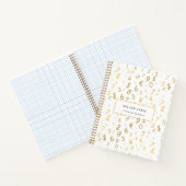 Gold Luxury Numbers & Currency Symbols Muster Notizblock (Innenseite)