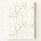 Gold Luxury Numbers & Currency Symbols Muster Notizblock (Rückseite)