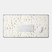 Gold Luxury Numbers & Currency Symbols Muster Schreibtischunterlage (Tastatur & Maus)