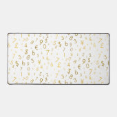 Gold Luxury Numbers & Currency Symbols Muster Schreibtischunterlage (Vorderseite)