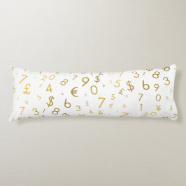 Gold Luxury Numbers & Currency Symbols Muster Seitenschläferkissen