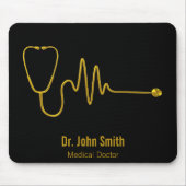 Gold Luxury Stethoscope ECG Wave EKG Line Medical Mousepad (Vorne)