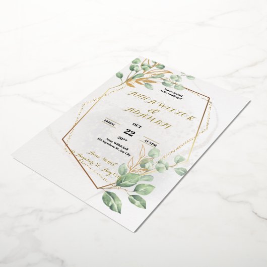 Gold Luxury Wedding Einladung (Gedreht)