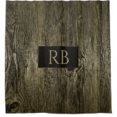Gold Luxury Wood Grain Duschvorhang (Vorderseite)