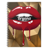 Gold Luxus Beauty Glamour Red Dripping Lips Notizblock (Vorderseite)