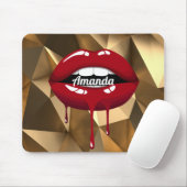 Gold Luxus Beauty Glamour Roter Tropfen Tropfen Li Mousepad (Mit Mouse)