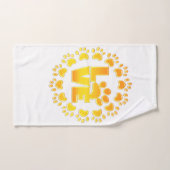 Gold Luxus Dekoration Hund Pfoten glänzend Print w Badhandtuch Set (Handtuch)